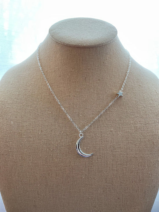Moon and Star Necklace