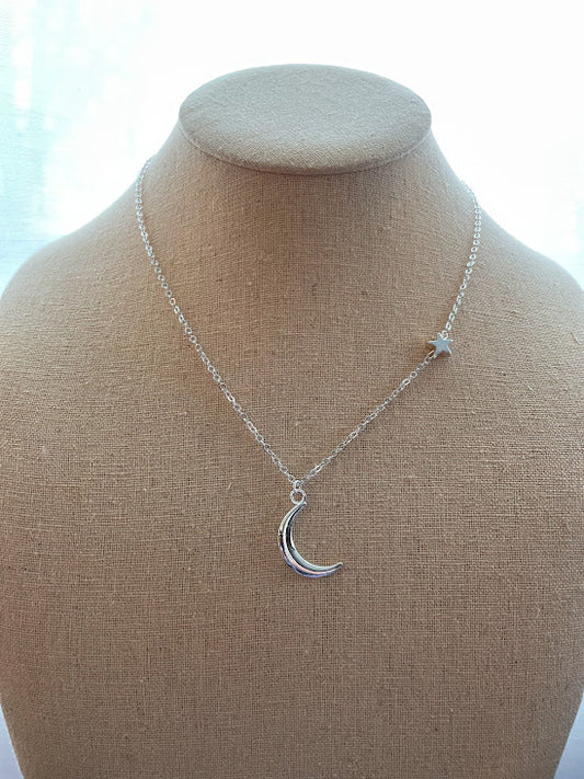 Moon and Star Necklace